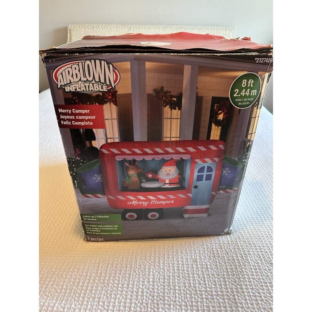 2020 Gemmy 8' Santa Merry RV Camper Lighted Christmas inflatable Air-blown